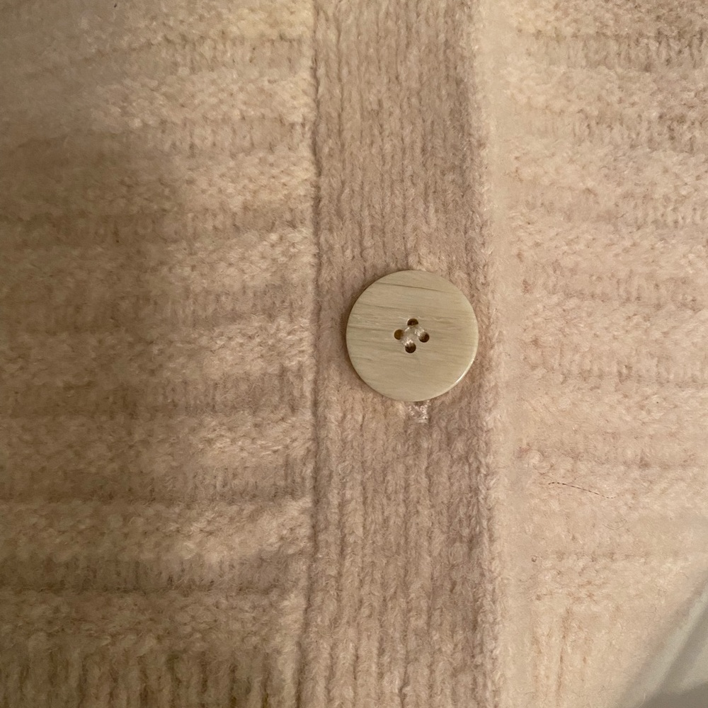 Theory Cream Ribbed Cardigan - Picture 2 of 6